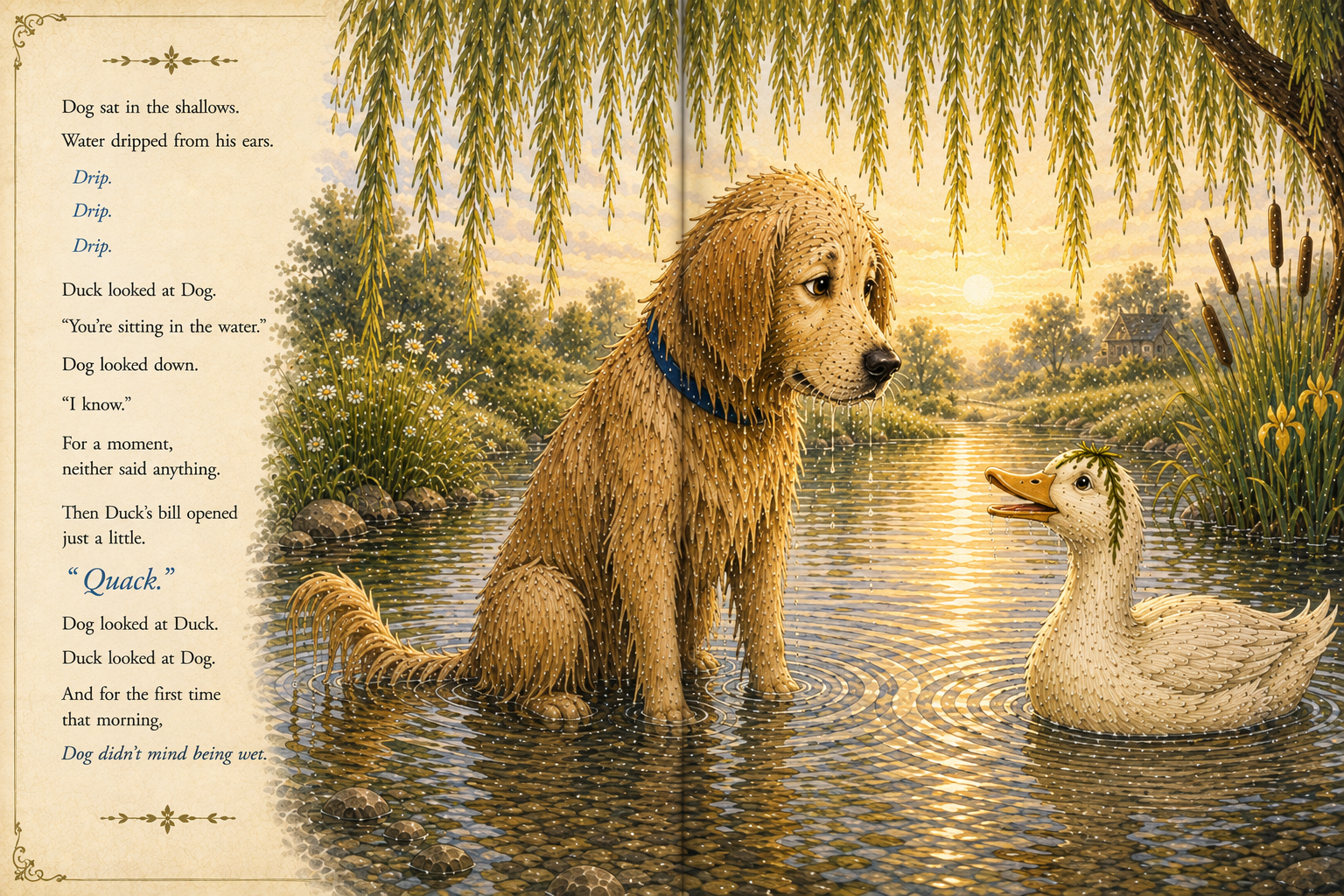 A Note from Willowmere — a handwritten invitation to receive letters from the world of Dog and Duck