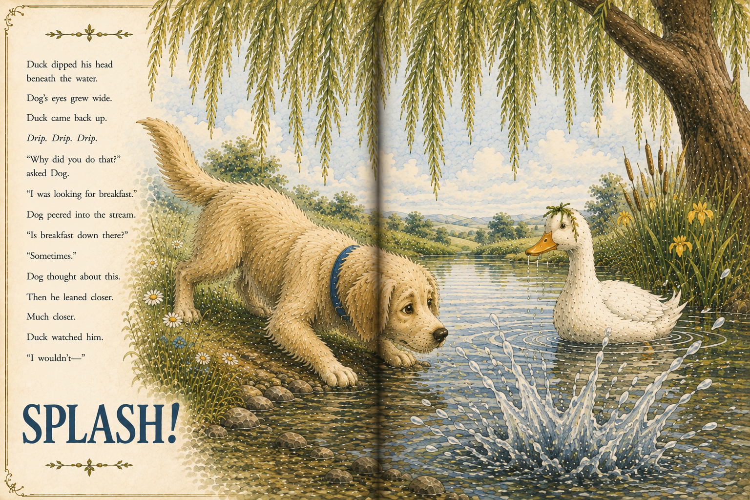 Dog and Duck — the two friends at the heart of Tales of Willowmere